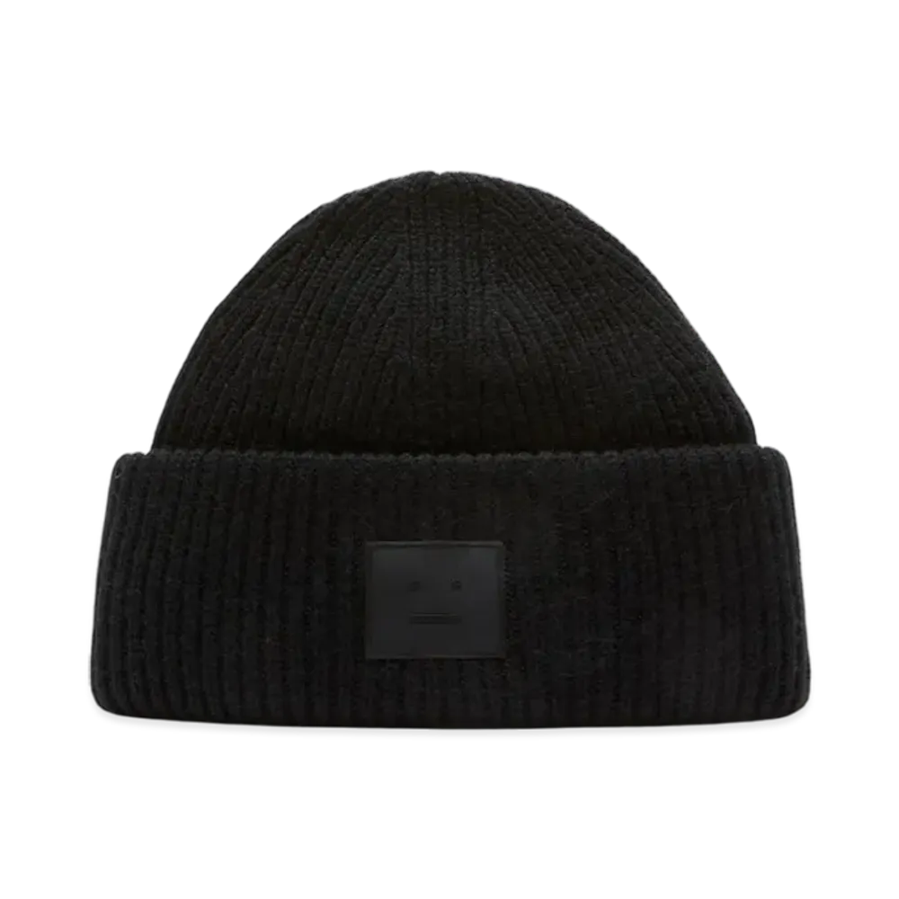 Acne Studios Large Face Logo Beanie "Black"