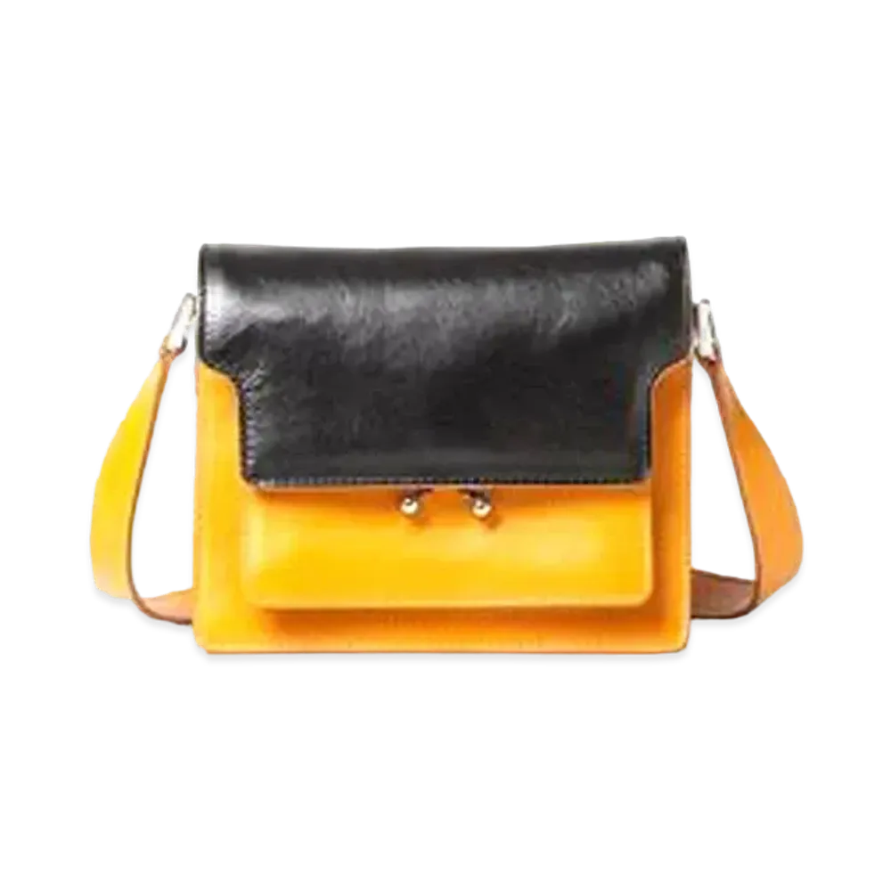 Marni Bi Coloured Calfskin TRUNK SOFT Bag "Yellow/Black"