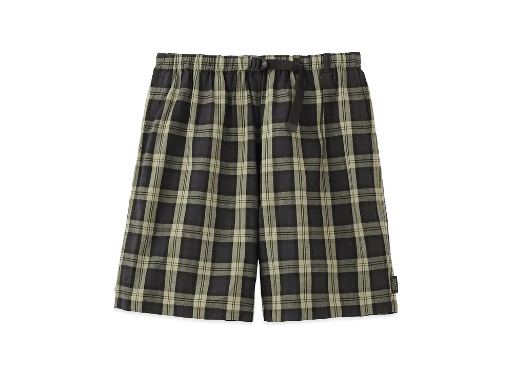 SEDAN ALL-PURPOSE Cotton Linen Plaid Shorts "Khaki/Navy"