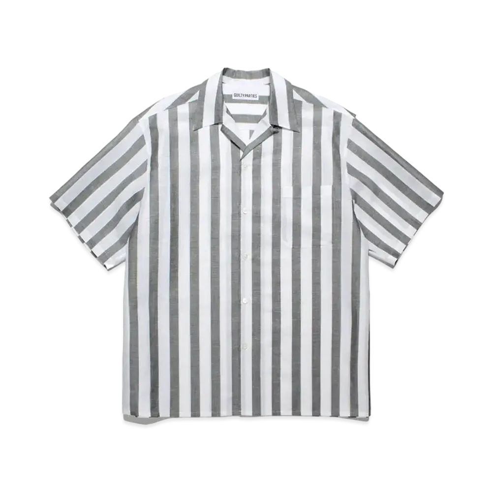WACKO MARIA Soktas / Striped Open Collar Shirt "Black"