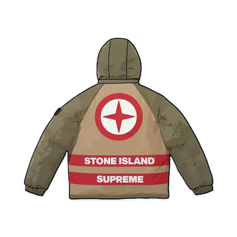 Supreme x Stone Island Reversible Down Puffer Jacket "Olive"