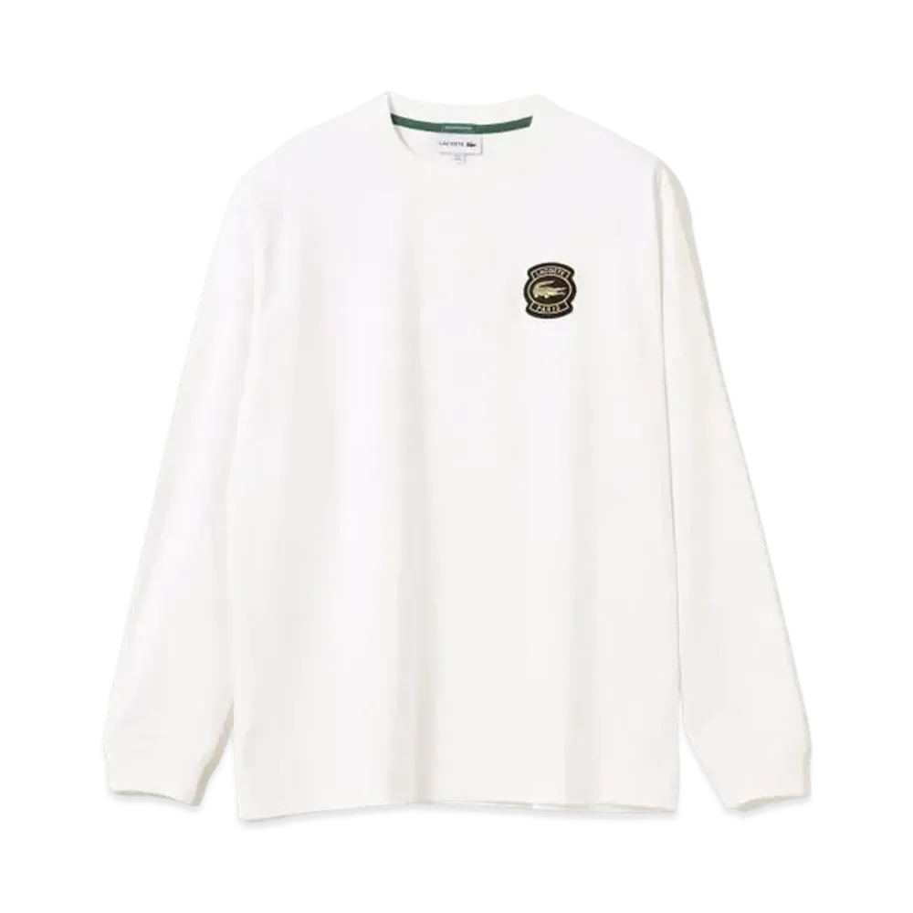 BEAMS LACOSTE for BEAM Custom Gold Badge Long Sleeve T-Shirt "Blanc"