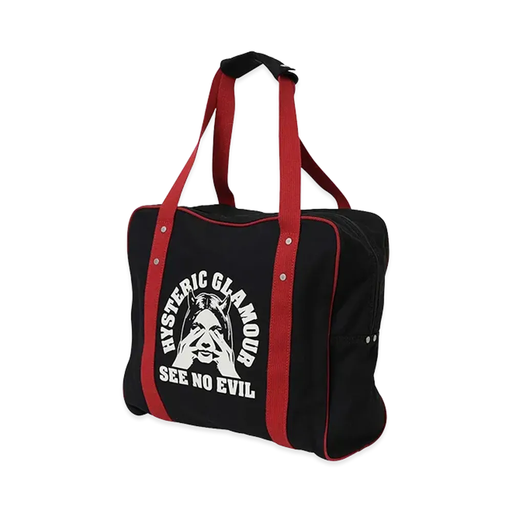 HYSTERIC GLAMOUR See No Evil Duffel Bag "Black"