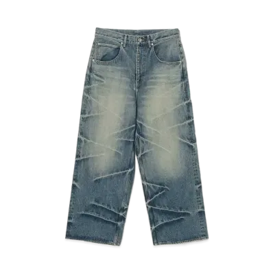 BEAMS FUTURE ARCHIVE Thunder Baggy Fit Dinim "Used Blue"