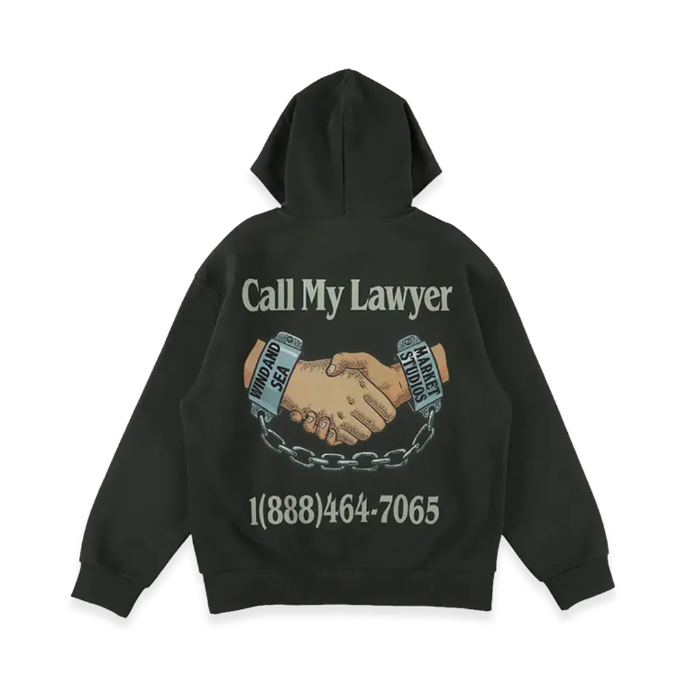 WIND AND SEA x MARKET Call My Lawyer Hooded Sweat Shirt "Brown"