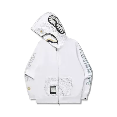 A BATHING APE X HAJIME SORAYAMA SHARK FULL ZIP HOODIE "White"