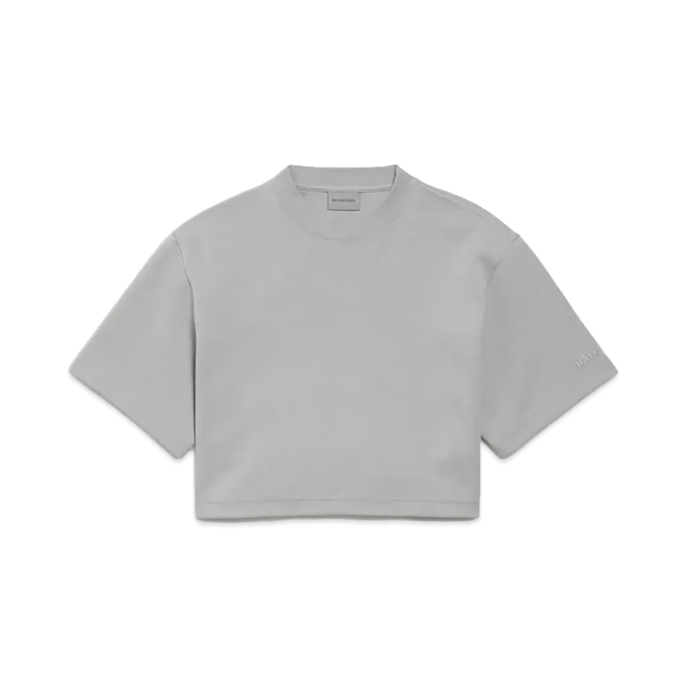 BALENCIAGA Women's Cropped T-Shirt "Grey"