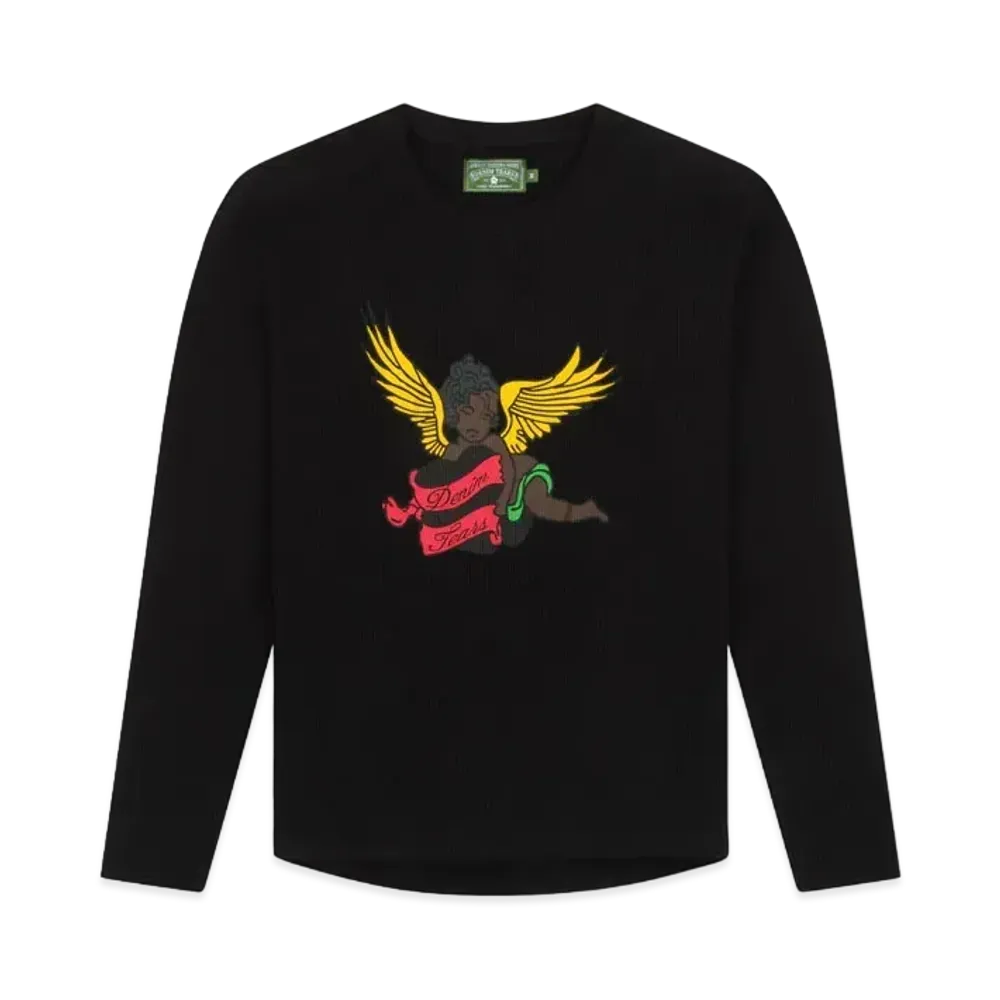 DENIM TEARS Black Cherub Thermal Long Sleeve "Black"