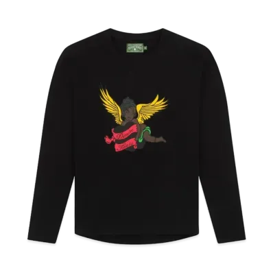 DENIM TEARS Black Cherub Thermal Long Sleeve "Black"