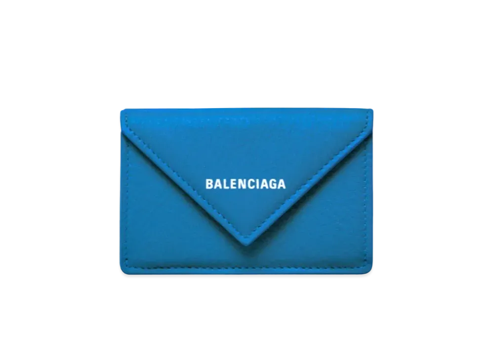 BALENCIAGA Papier Mini Wallet In Smooth Calfskin "Dark Blue"
