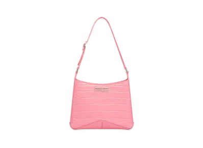 BALENCIAGA XX Small Hobo Bag Crocodile Press "Pink"