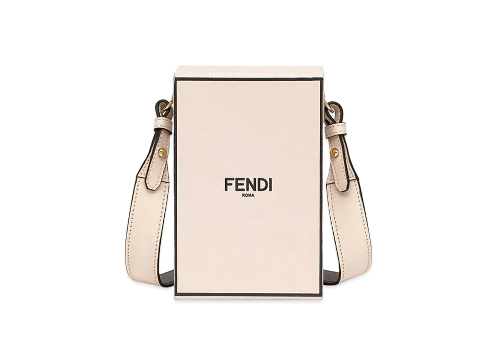 フェンディ バーティカル ボックス レザー バッグ "ピンクベージュ" 8BT339ADP6F1CN7
