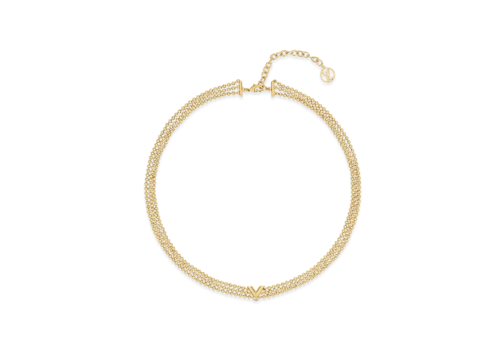 Louis Vuitton Essential V Skin Necklace "Gold"