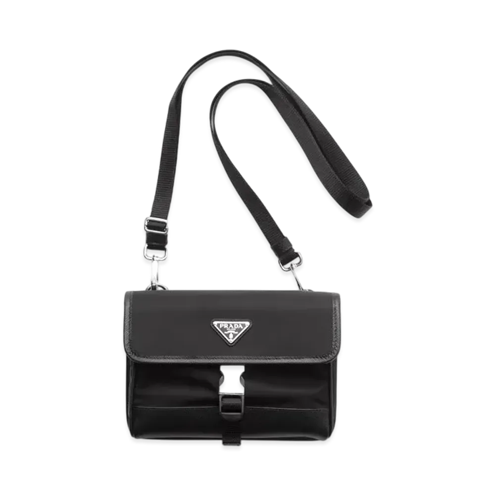 PRADA Re-Nylon and Saffiano Leather Smartphone Case "Black"
