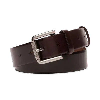 Max Mara Wet Leather Calf Leather Belt "Dark Brown"