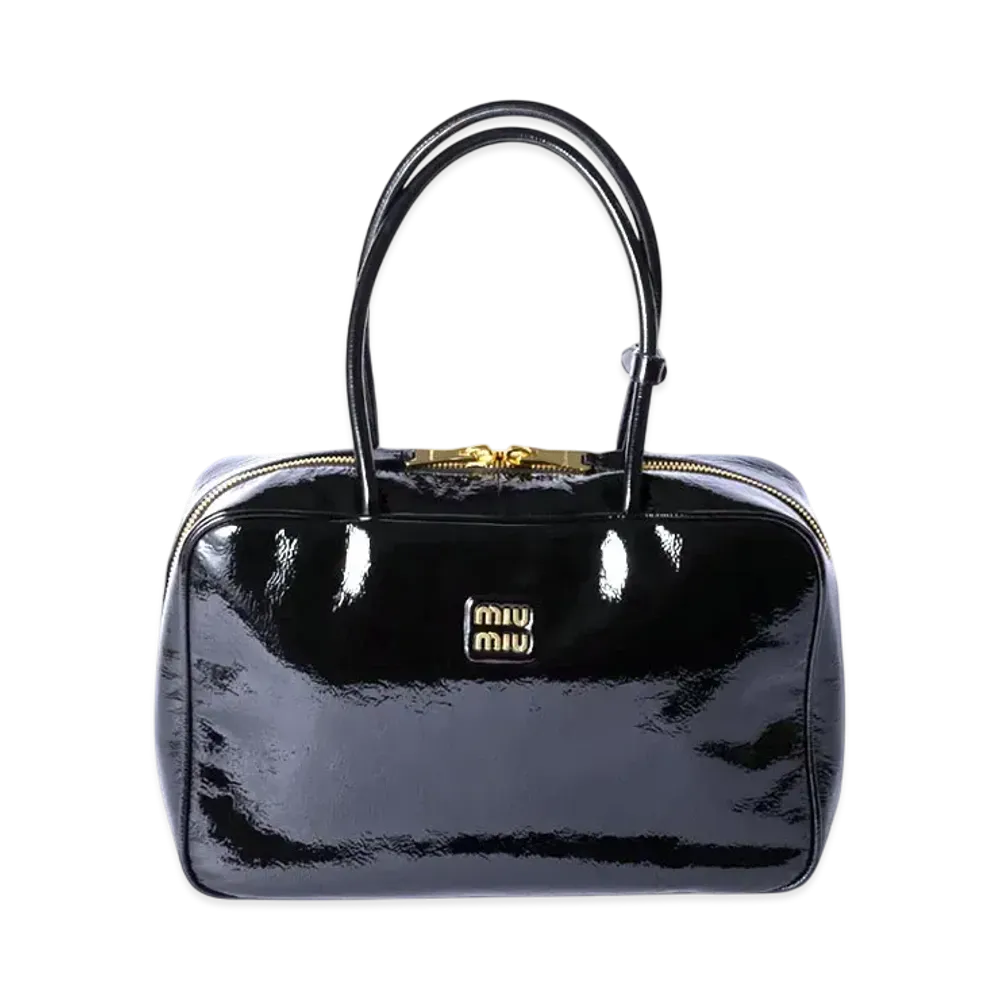 MIUMIU Beau Naplak Patent Leather Bag "Black"