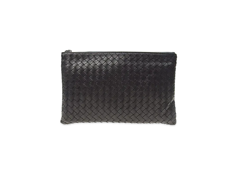 Bottega Veneta Lambskin Clutch Bag "Dark Brown"