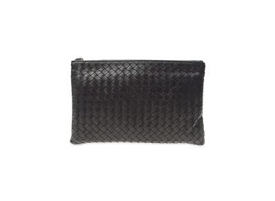 Bottega Veneta Lambskin Clutch Bag "Dark Brown"