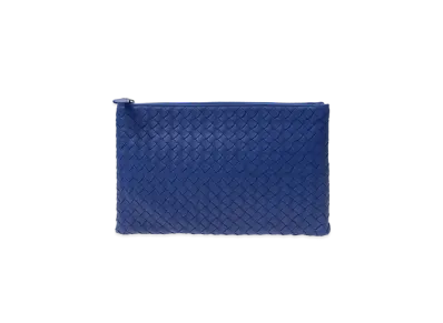 Bottega Veneta Lambskin Clutch Bag "Blue"