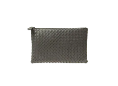 Bottega Veneta Lambskin Clutch Bag "Grey"