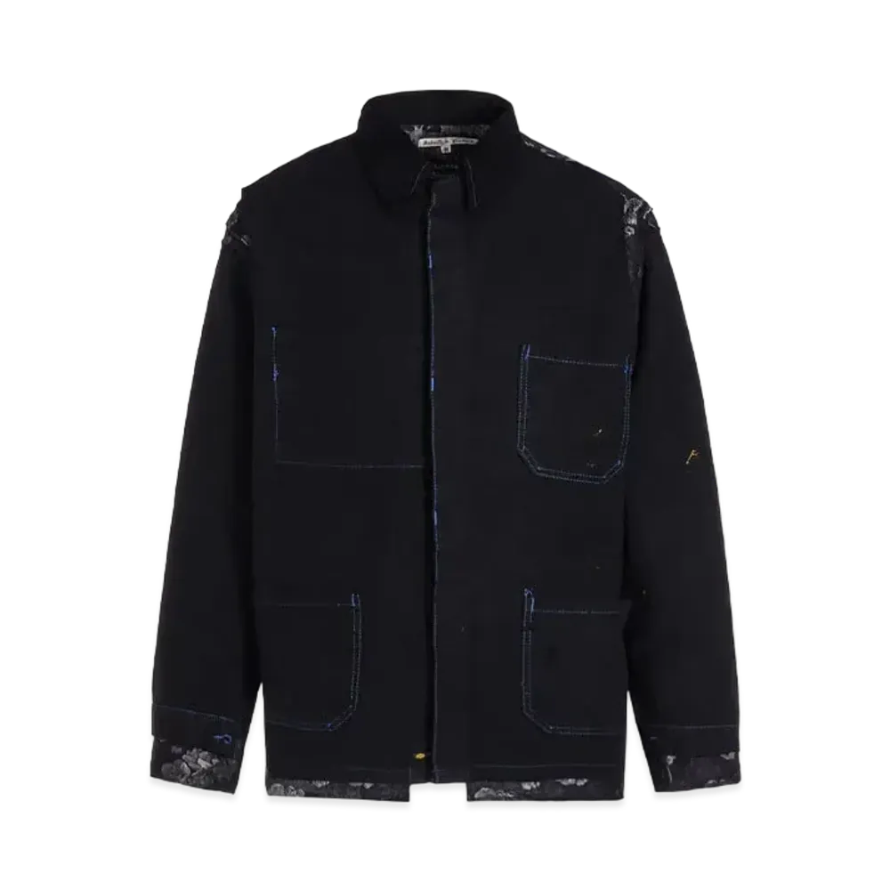 WILDSIDE Yohji Yamamoto x REBUILD by NEEDLES Eur Coverall Covered Jacket Rose pattern "Black"