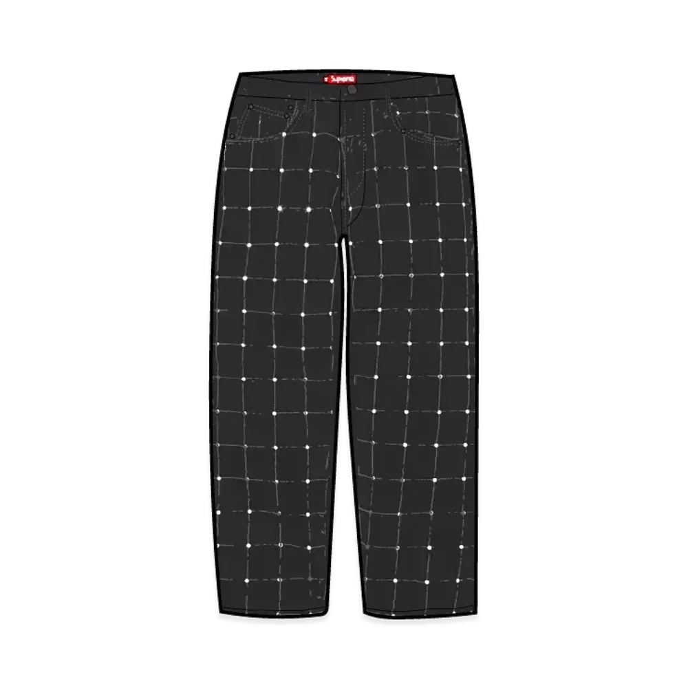 Supreme Studded Seam Loose Fit Jean "Black"