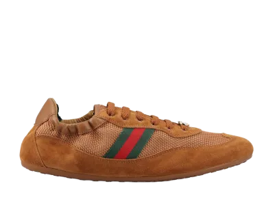 GUCCI Women's Caramel Fabric And Suede Shift Sneakers "Camel"