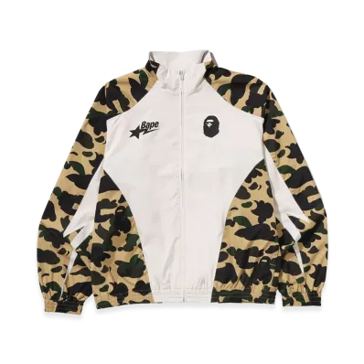 A BATHING APE Stand Collar Track Jacket "Yellow"