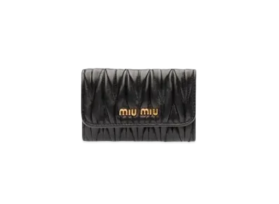 MIU MIU Materasse Leather Key Case "Black"