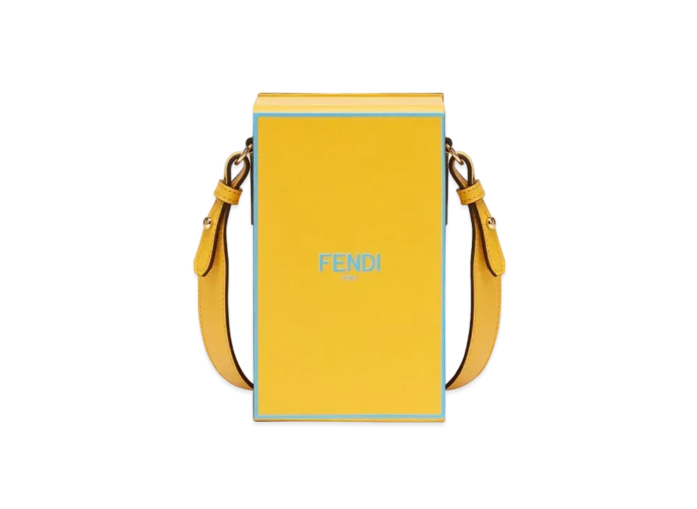 FENDI Vertical Box Leather Bag "Yellow"