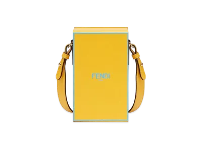 FENDI Vertical Box Leather Bag "Yellow"
