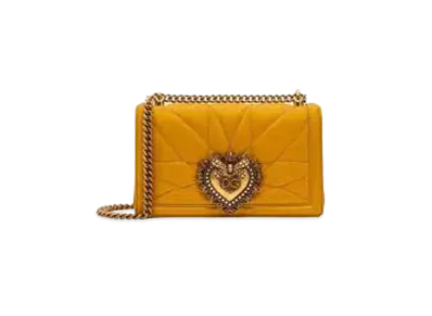 Dolce&Gabbana Devotion Bag Medium Size Matrasse Nappa Leather "Yellow"