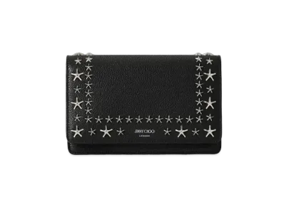 Jimmy Choo Palace Soft Grainy Calf Leather Mini Bag With Star Studs "Silver/Black"