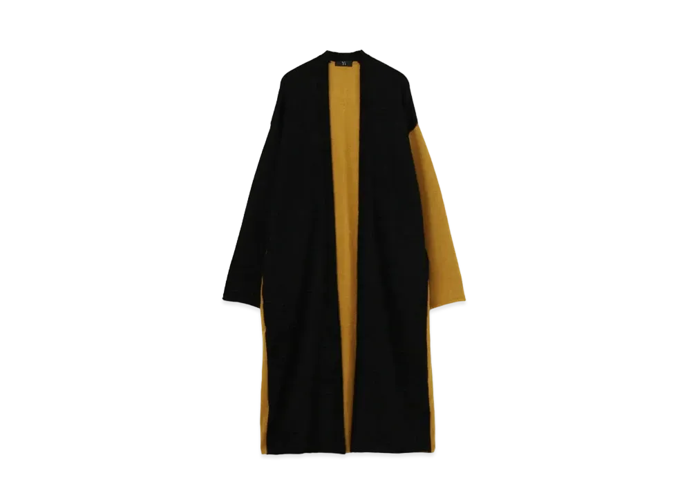 Yohji Yamamoto Y's WOOL MOHAIR PLAIN STITCH COLOR COMBI LONG CARDIGAN "Yellow"