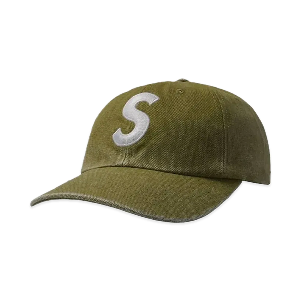 Supreme Pigment Canvas S Logo 6-Panel "Olive"