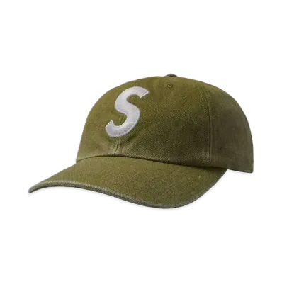 Supreme Pigment Canvas S Logo 6-Panel "Olive"