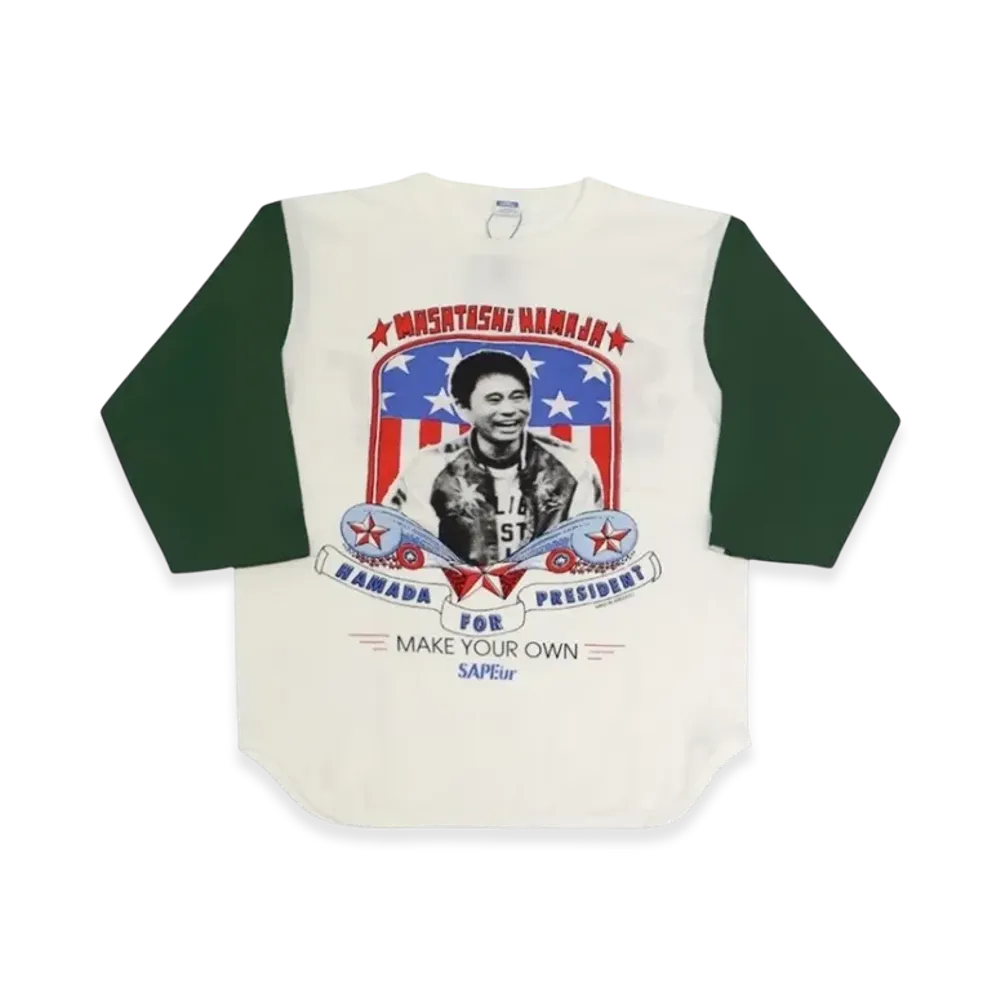 SAPEur x MASATOSHI HAMADA vol.9 Hamada For President 3/4 Sleeve "White Green"