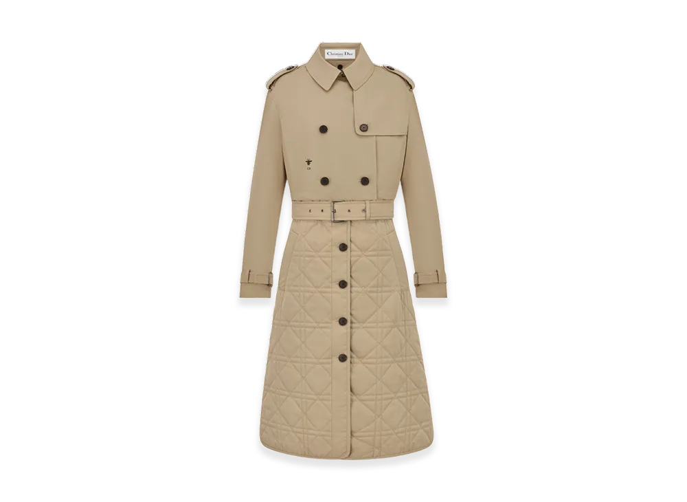 Dior Women's 3-in-1 Macrocannage Trench Coat Cotton Gabardine "Beige"