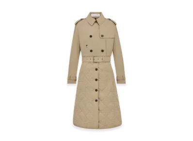 Dior Women's 3-in-1 Macrocannage Trench Coat Cotton Gabardine "Beige"