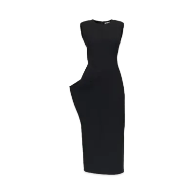 Alexander McQUEEN Draped Detail Pencil Dress "Black"