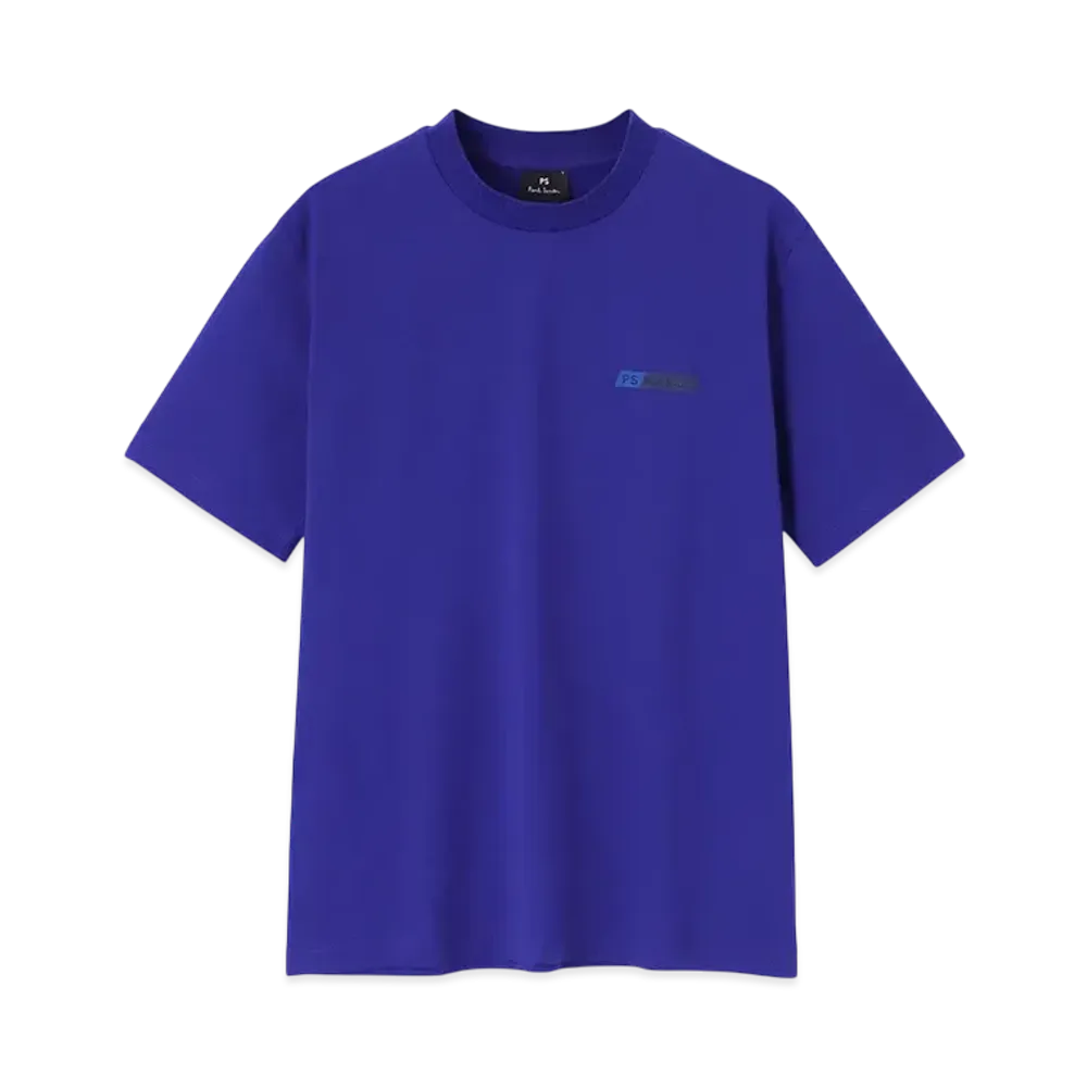 Paul Smith Ps Logo Neck Rib Short Sleeve Cut And Sew "Blue"