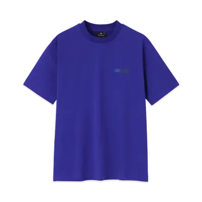 Paul Smith Ps Logo Neck Rib Short Sleeve Cut And Sew "Blue"