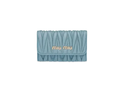 MIU MIU Materasse Leather Key Case "Sky Blue"