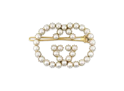 GUCCI Pearl Interlocking G Hair Clip