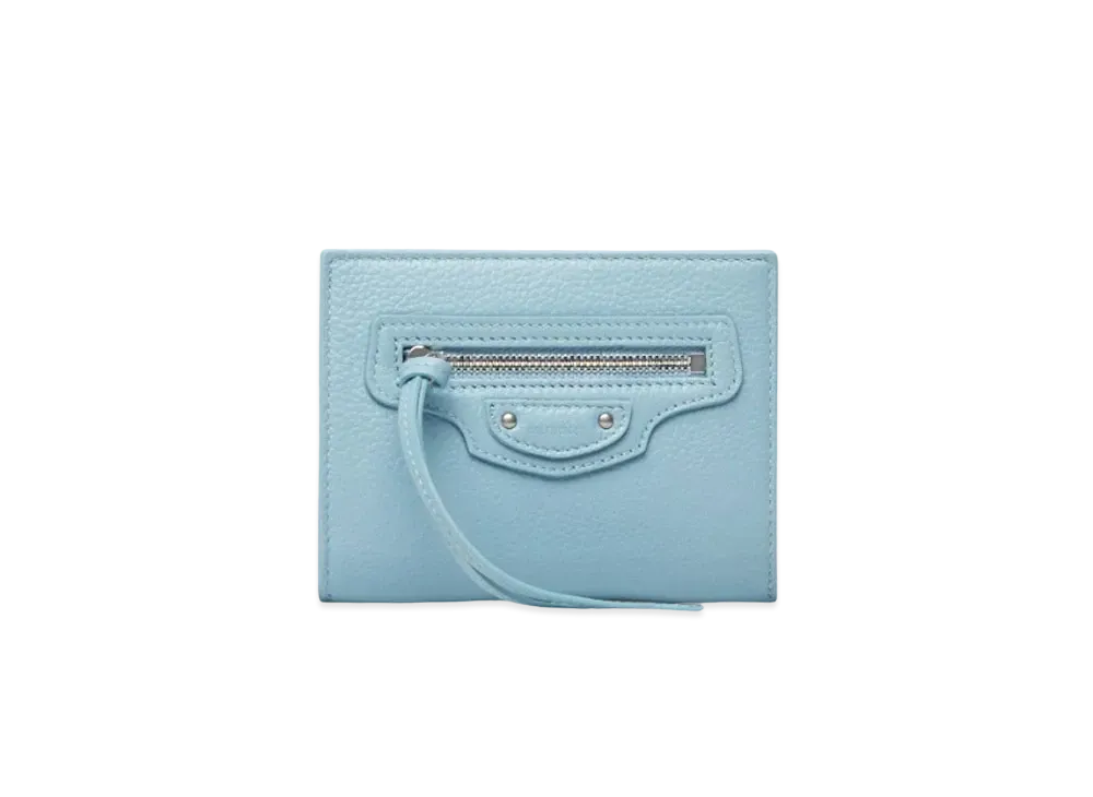 BALENCIAGA Neo Classic Bilfold Compact Wallet "Blue"