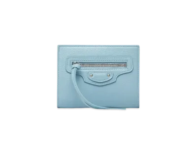 BALENCIAGA Neo Classic Bilfold Compact Wallet "Blue"
