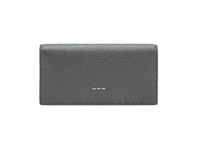 FENDI Roman Leather Continental Long Wallet "Gray"