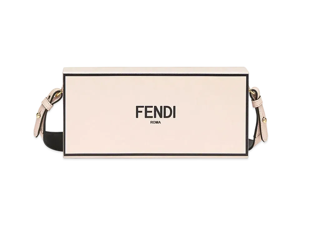 FENDI Horizontal Box Leather Bag "Pink Beige"
