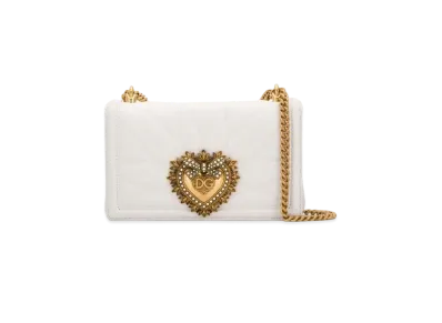 Dolce&Gabbana Devotion Crossbody Bag Medium Matrasse Nappa "White"