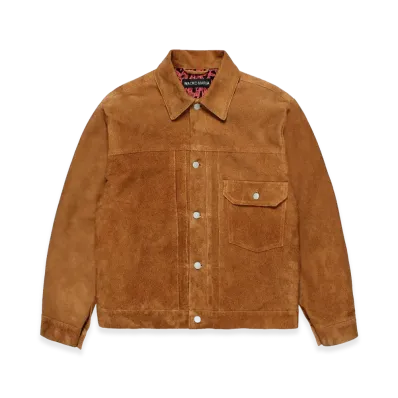 WACKO MARIA Suede Leather Trucker Jacket "Beige"